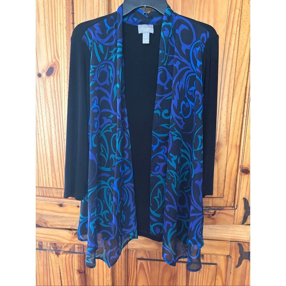 Chico’s Travelers Cardigan With Sheer Front Panels